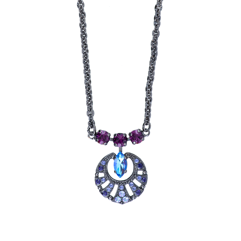 Round Shell Marquise Pendant in "Wildberry"