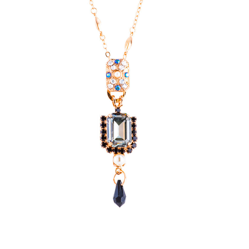 Emerald Cut and Pavé Pendant in "Rocky Road"