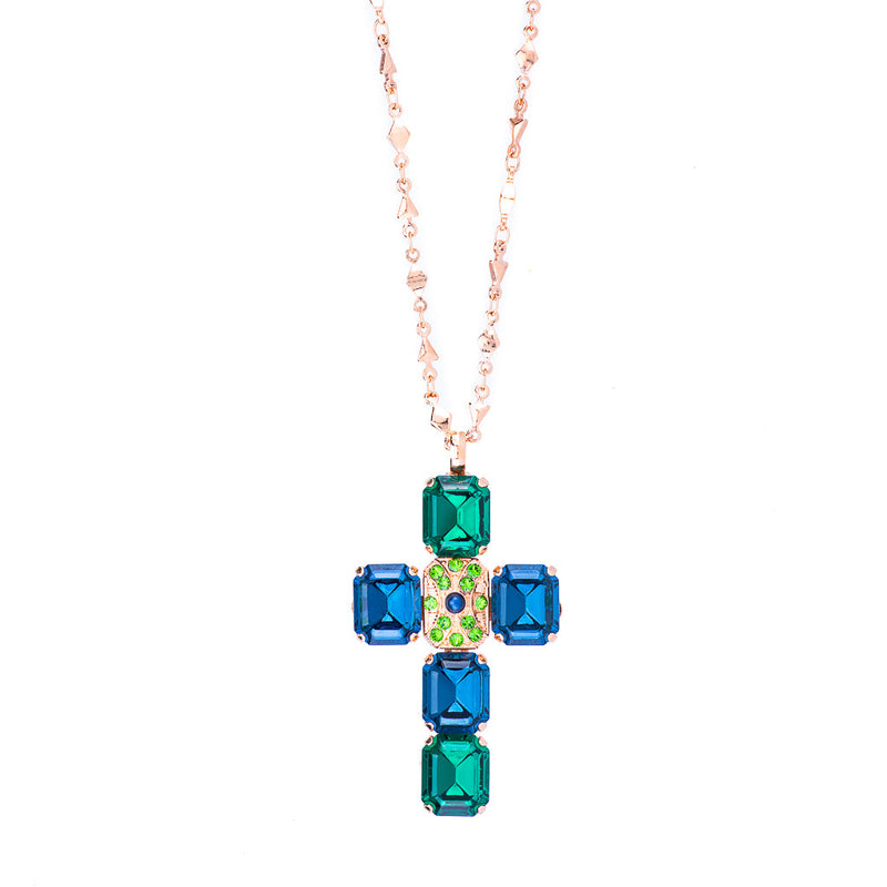 Lovable Emerald Cut Cross Pendant in "Chamomile"