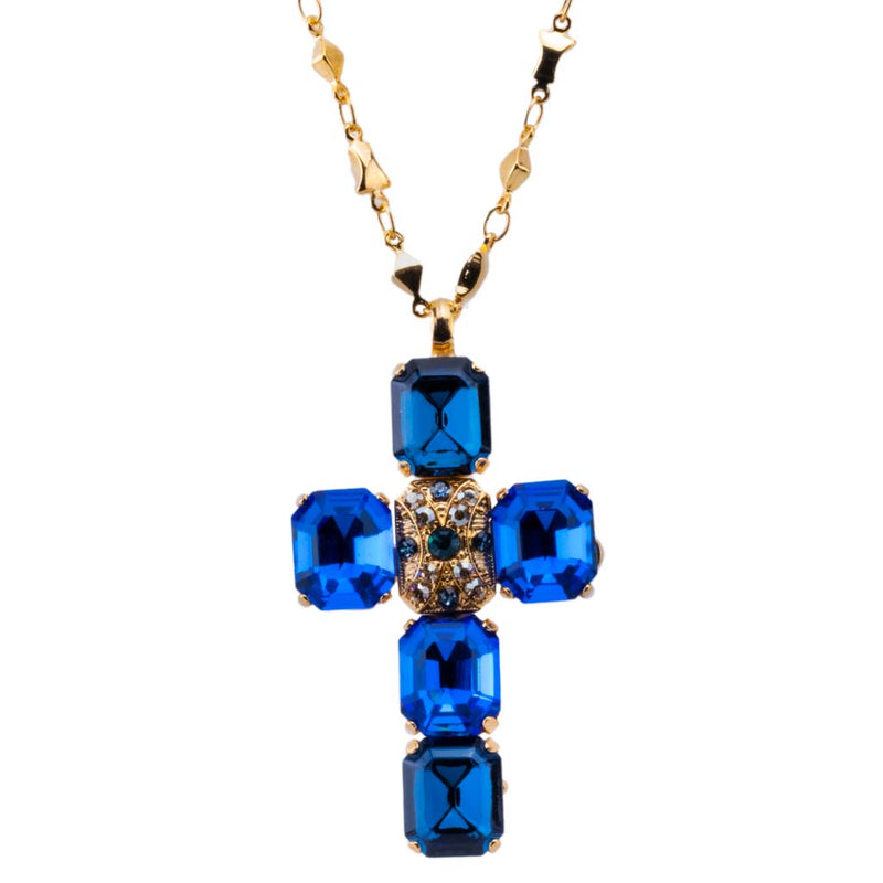 Emerald Cut Cross Pendant in "Fairytale"