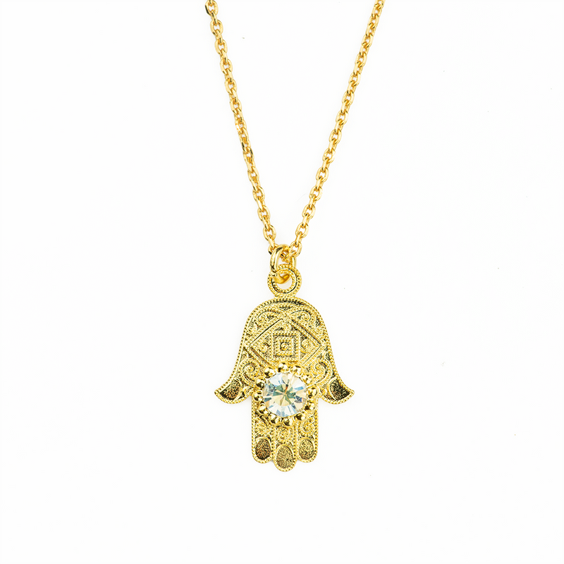 Hamsa Pendant in "Crystal Moonlight"