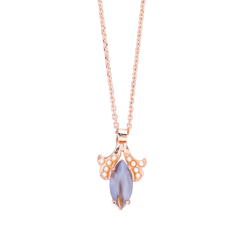 Ornate Marquise Pendant in "Earl Grey"