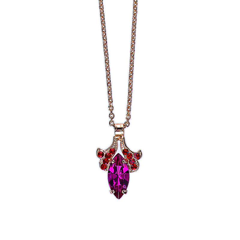 Ornate Marquise Pendant in "Hibiscus"