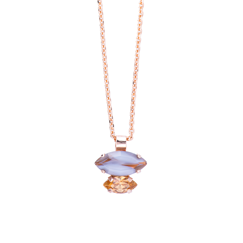 Double Marquise Stacked Pendant in "Earl Grey"