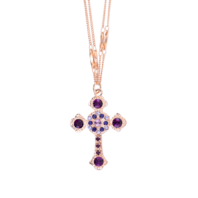 Flat Cross Pendant in "Wildberry"