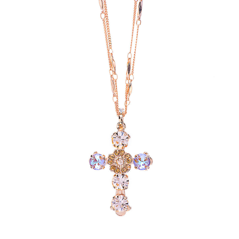 Flower Cross Pendant in "Chai"