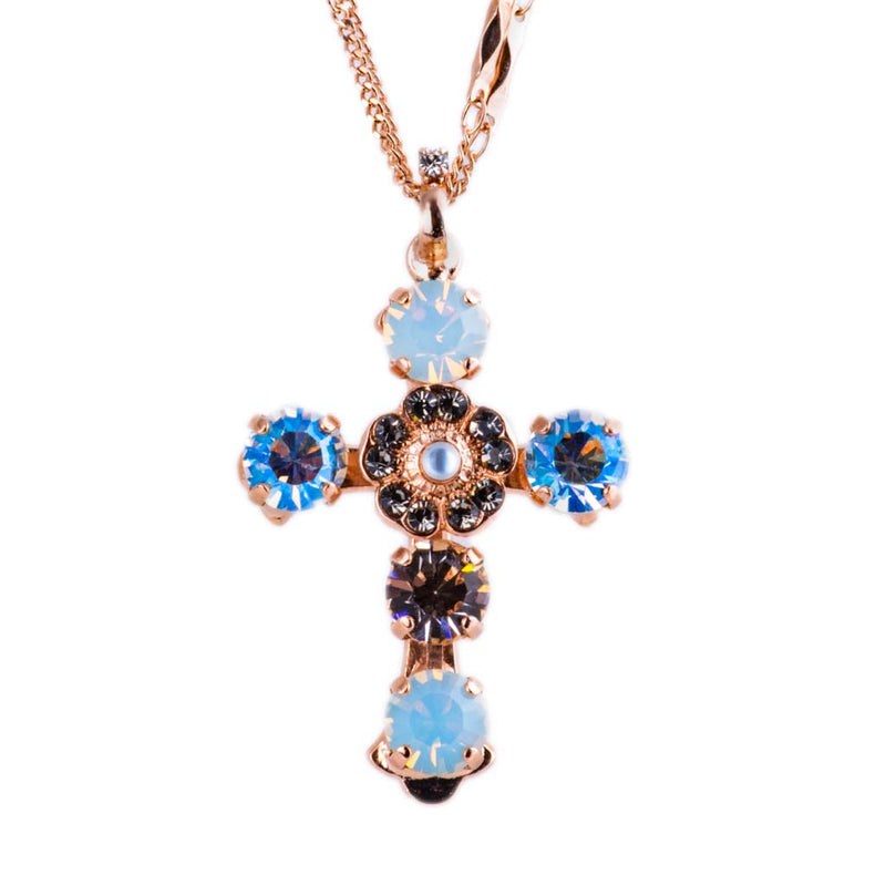 Flower Cross Pendant in "Ice Queen"