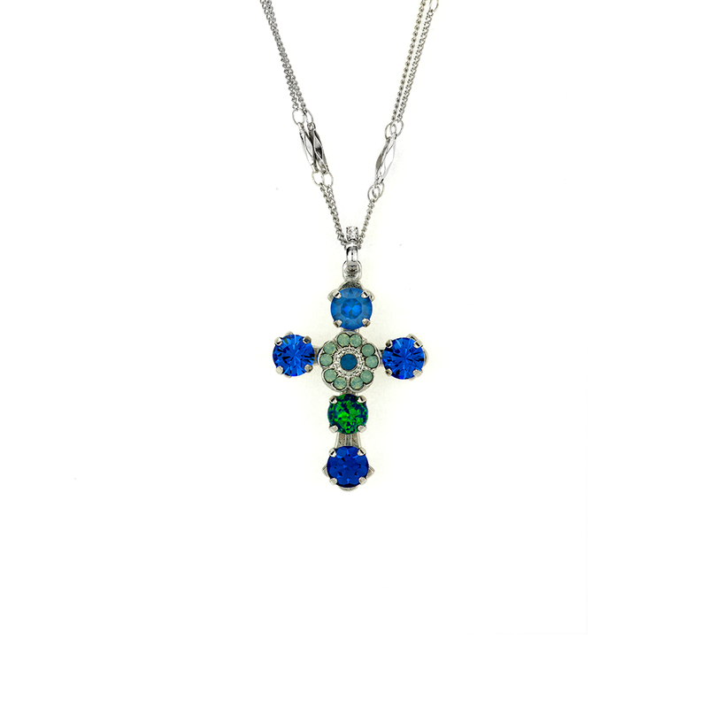 Flower Cross Pendant in "Serenity"