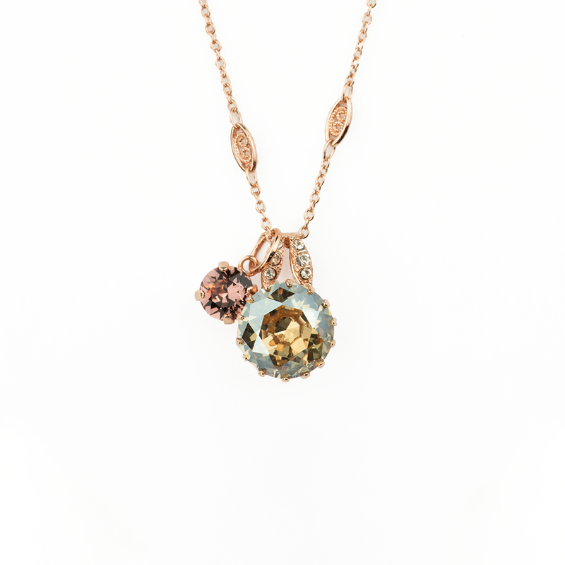 Extra Luxurious Double Stone Pendant in "Meadow Brown"