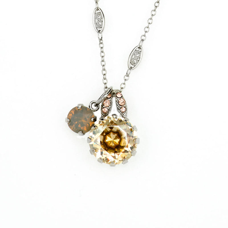 Extra Luxurious Double Stone Pendant in "Peace"