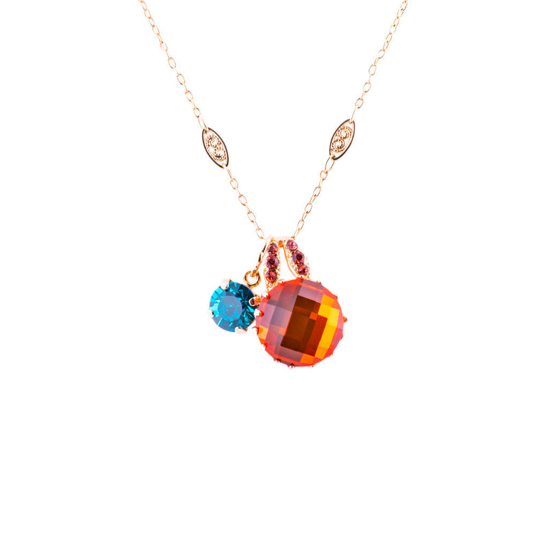 Extra Luxurious Double Stone Pendant in "Rainbow Sherbet"