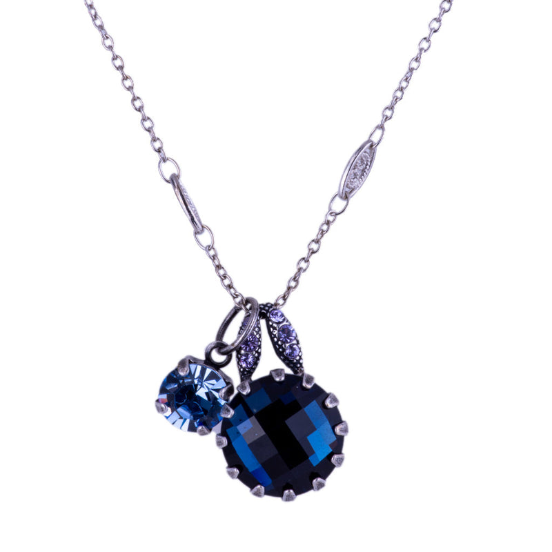 Extra Luxurious Double Stone Pendant in "Electric Blue"