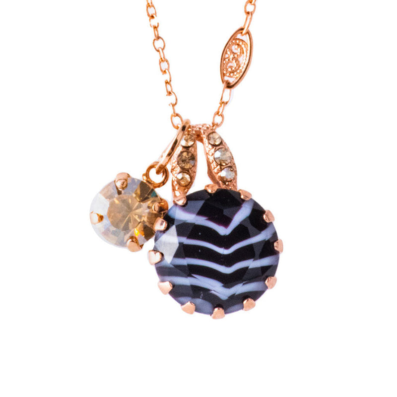 Extra Luxurious Double Stone Pendant in "Zebra and Golden Shadow"