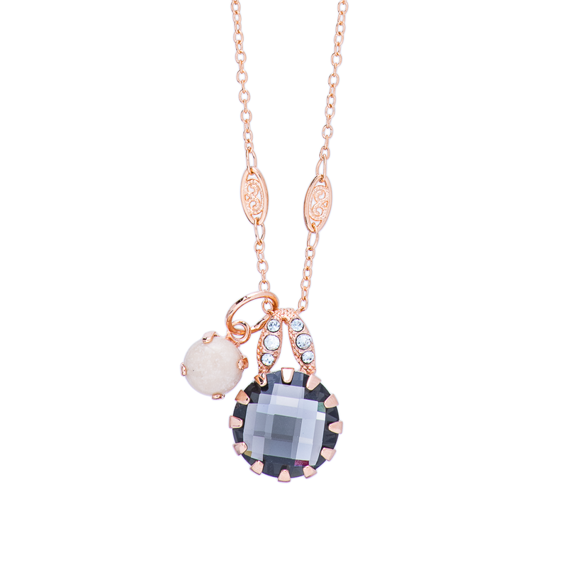 Extra Luxurious Double Stone Pendant in "Earl Grey"