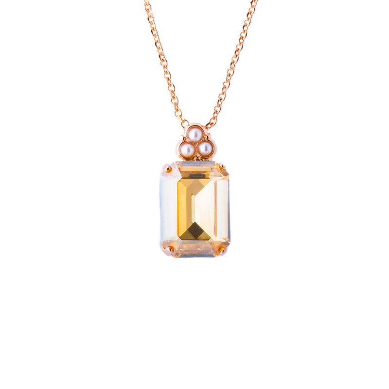 Emerald Cut Pendant with Round Top Stones in "Butter Pecan"