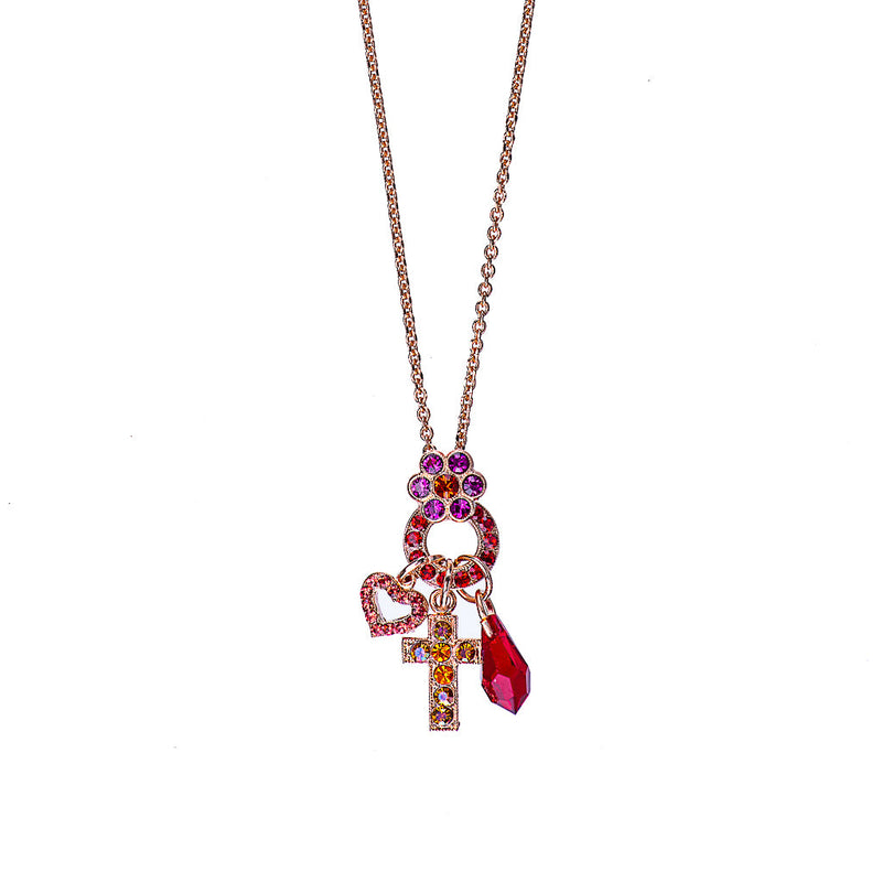 Petite Dangle Charm Pendant in "Hibiscus"