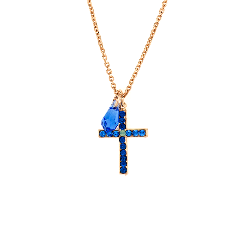 Petite Cross Pendant in "Serenity"