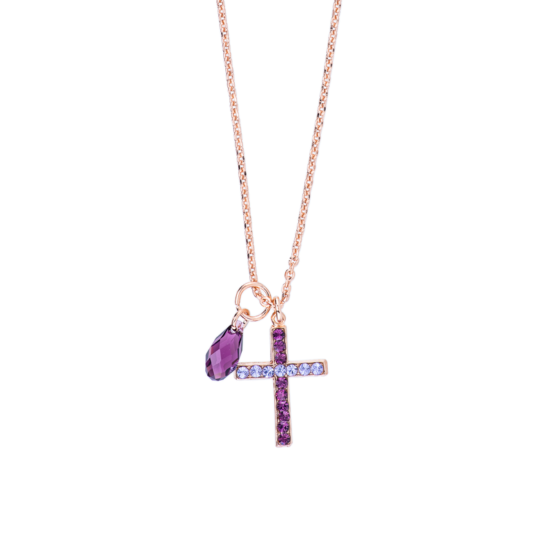 Petite Cross Pendant in "Wildberry"