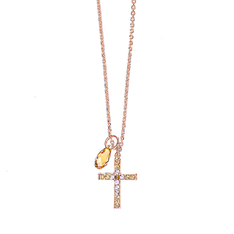 Petite Cross Pendant in "Chai"