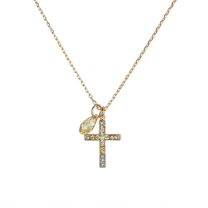 Petite Cross Pendant "Seashell"