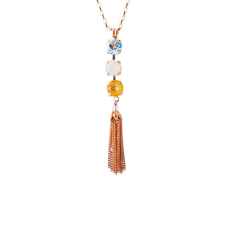 Three Stone Pendant with Tassel in "Butter Pecan"
