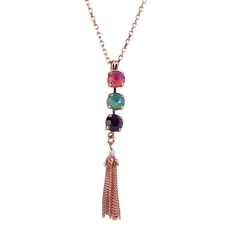 Three Stone Pendant with Tassel in "Enchanted"