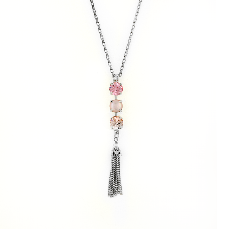 Must-Have Three Stone Pendant with Tassel in "Love"