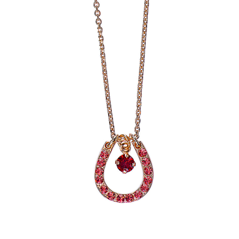 Horseshoe Pendant with Dangle "Hibiscus" "