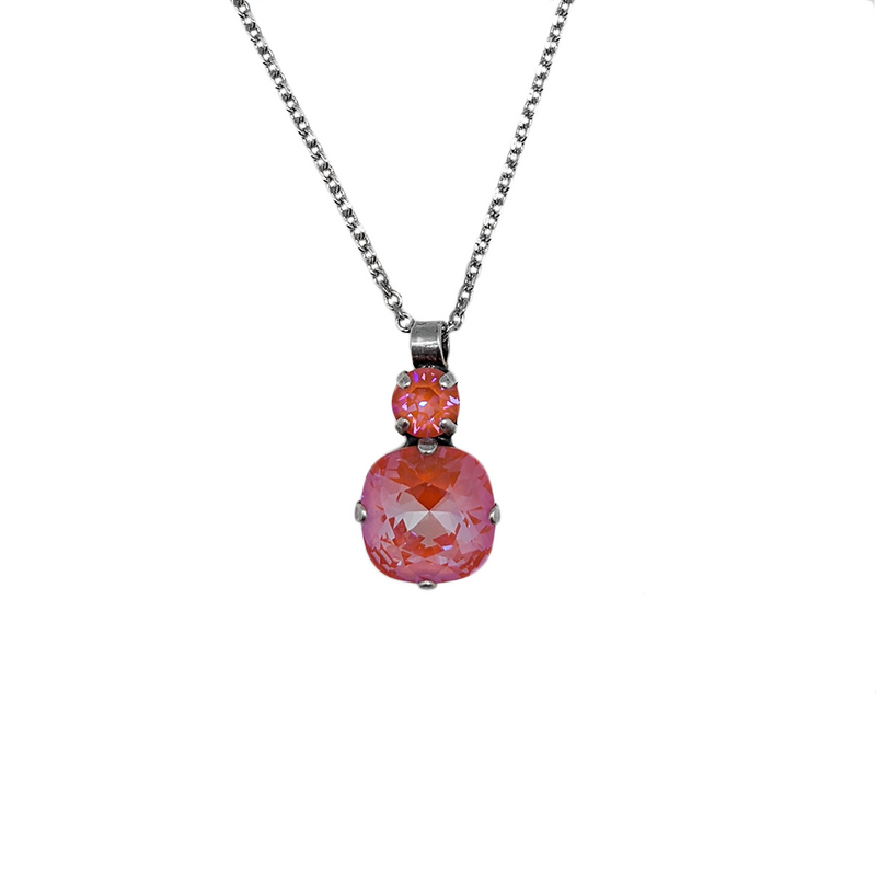 Double Round and Cushion Cut Pendant in Sun-Kissed "Sunset"