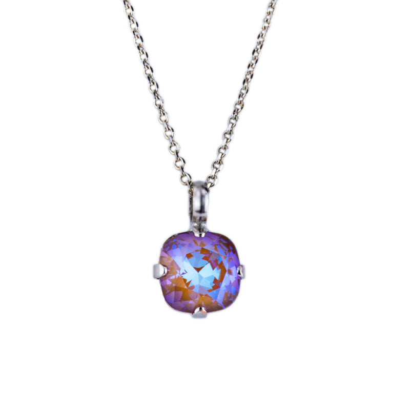 Cushion Cut Pendant in "Sun-kissed Twilight" - Rhodium