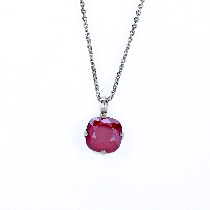 Cushion Cut Pendant in "Royal Red"