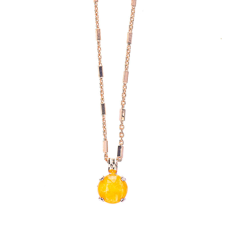 Lovable Round Single Stone Pendant in "Yellow Jasper"