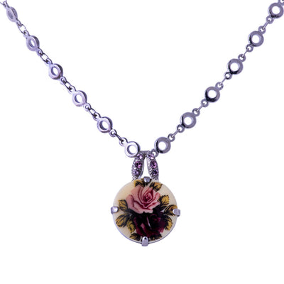 Extra-Luxurious Single Stone Pendant with Bale in "Painted-Flower"