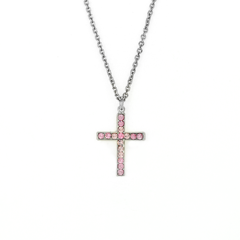 Petite Cross Pendant in "Love"