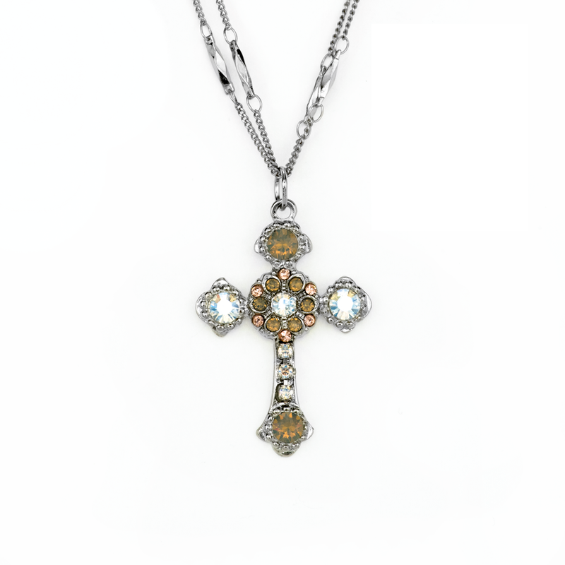 Flat Cross Pendant in "Peace"