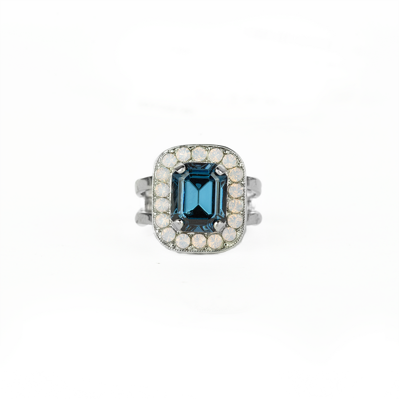 Emerald Cut Ring in "Blue Morpho"