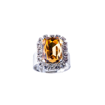 Emerald Cut Cluster Adjustable Ring in "Butter Pecan"