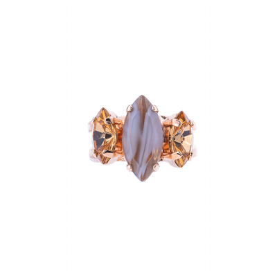 Triple Marquise Stone Adjustable Ring in "Earl Grey"