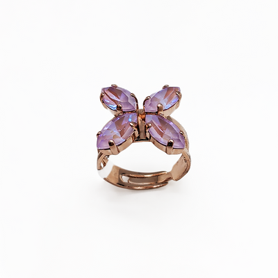 Marquise Cross Adjustable Ring in Sun-Kissed "Lavender"