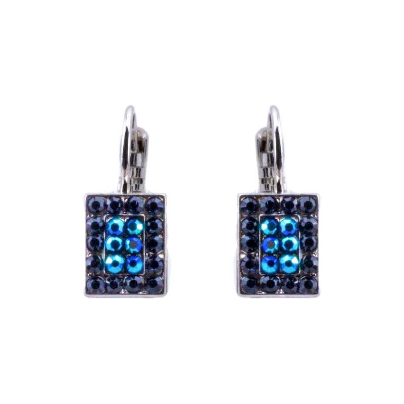 Rectangle Pavé Leverback Earrings in "Fairytale"